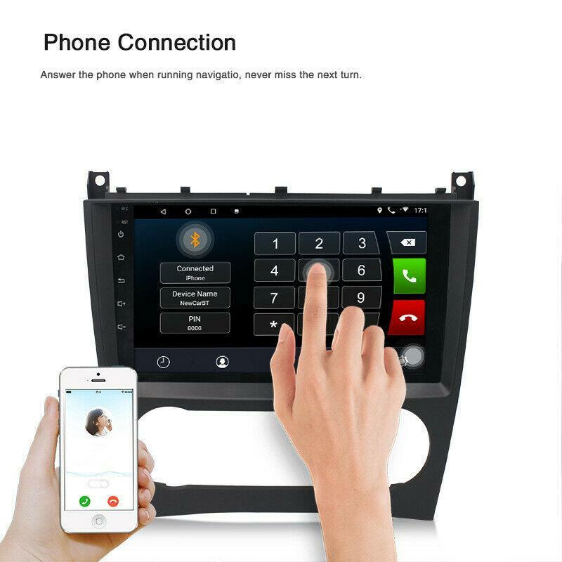 9-inch Android 10.1 MP5 FM radio with GPS navigation and Wi-Fi, suitable for C-Class W20- n