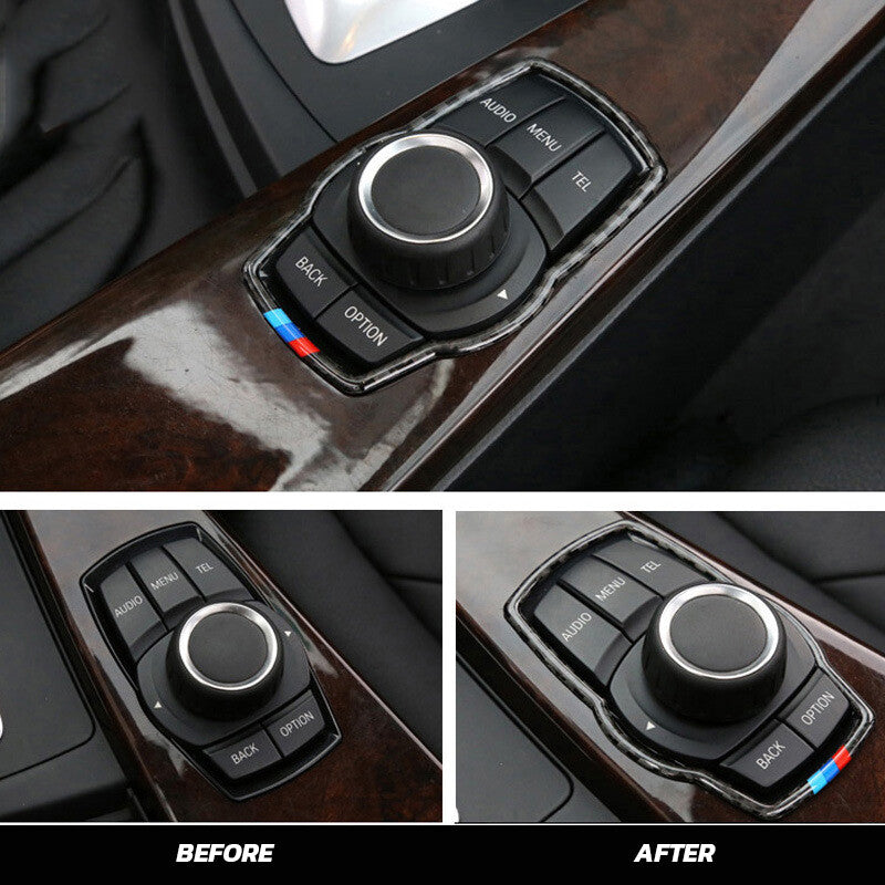 for BMW 1 2 3 5 Series X3 X4 X5 X6 Carbon Multimedia iDrive Knob Cove M Color