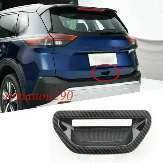 for Nissan Rogue 2021-22 Carbon Fiber Tailgate Trunk Lid Grab Handle Cover Trim