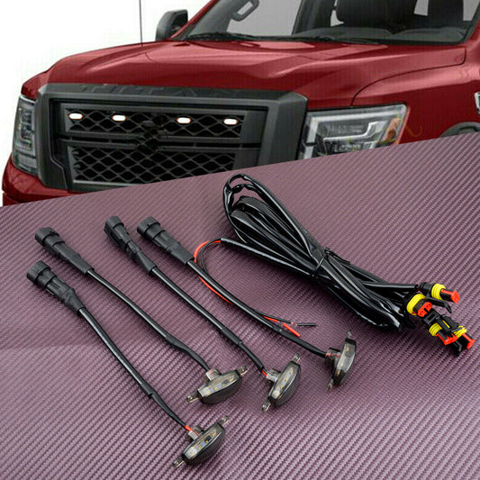 4X Fit for Nissan Titan XD 2016-21 Grille LED White Light Grill