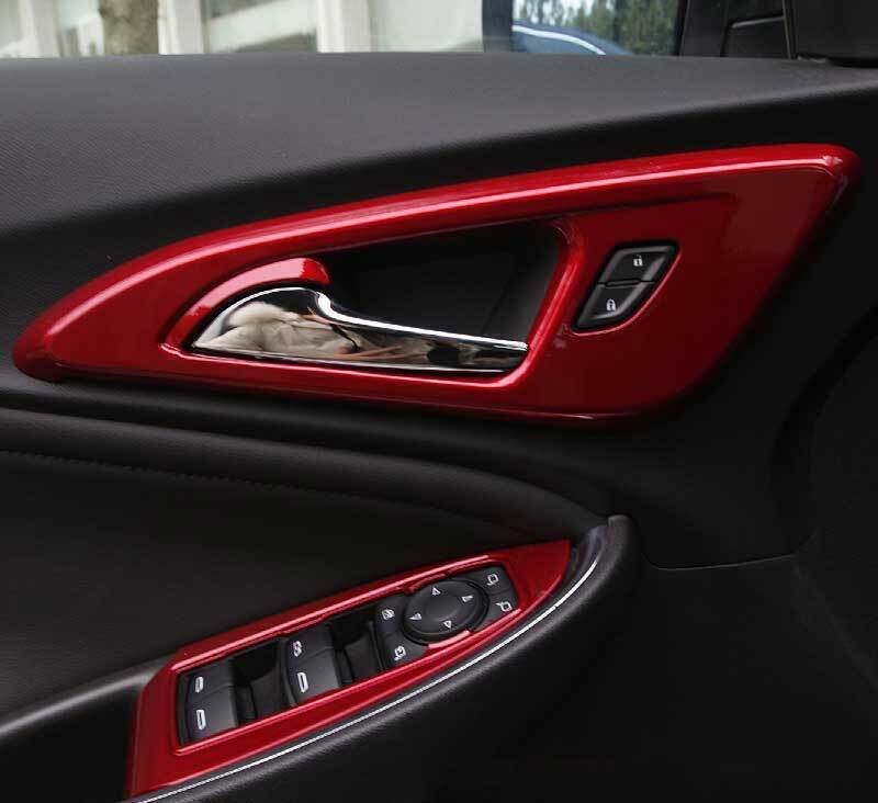 for Chevrolet Malibu 2016-24 ABS Red Inner Door Handle Lock Frame Decor Trim 4X