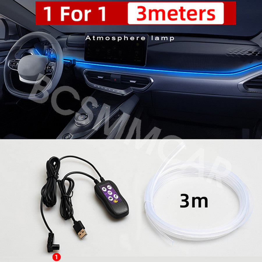 118in RGB LED Car Interior Accessories Decorative Atmosphere Strip Lamp Lights Q