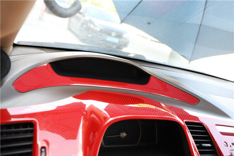 for Honda for Civic 2006-2011 Red Carbon Fiber Dashboard Cluster Speedometer Strip Q