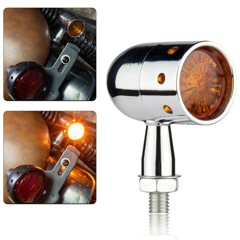 2pcs Retro Motorcycle Waterproof Corner Light Indicator Turn Signal Amber Light n
