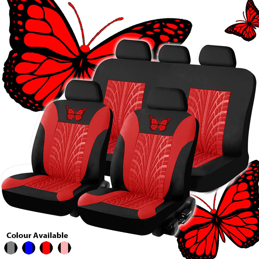 Car for Seat Covers Full Set Front Rear Protectors Washable Red Fit for Toyota for Camry