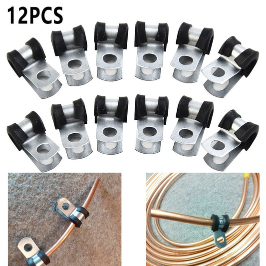 (4.7mm) Brake Pipe Clips 3/16\\\ Lines Metal+Rubber Brand New v