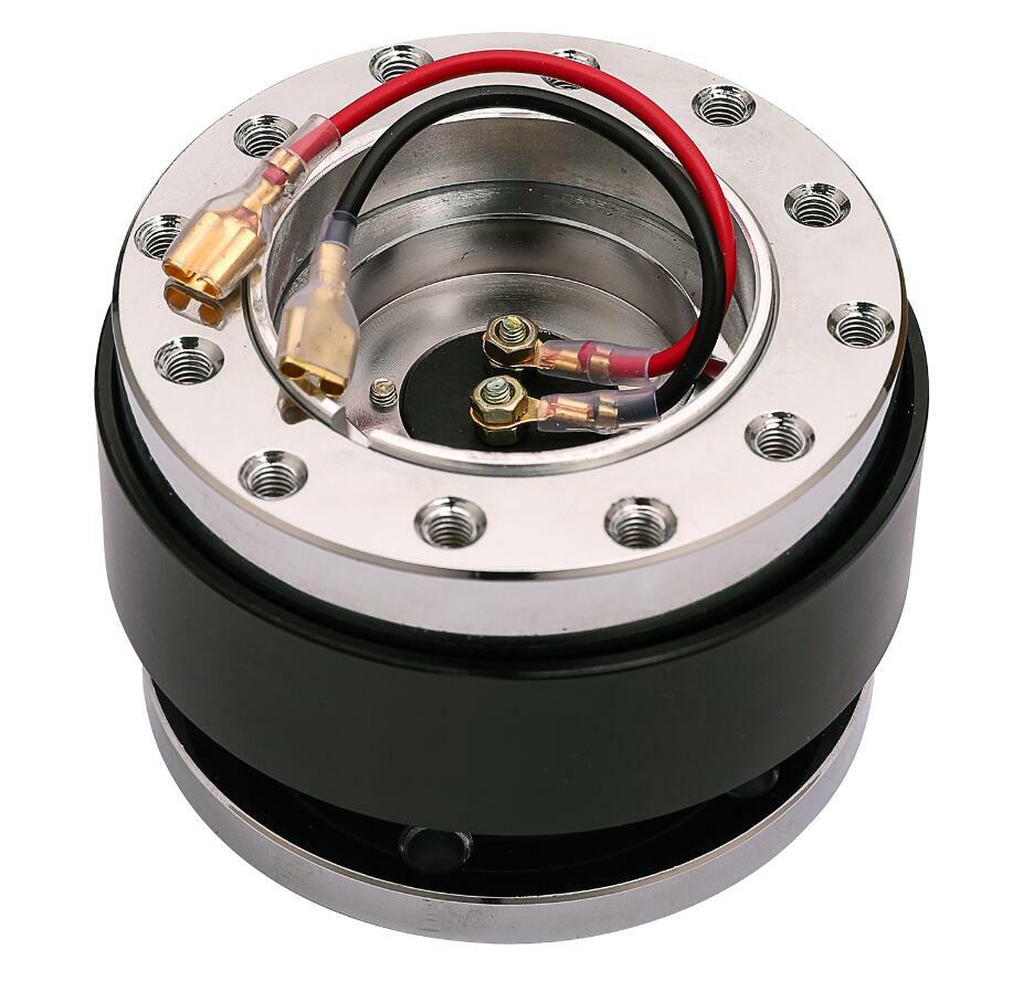 Universal Black Steering Wheel Quick Release Hub Race Adapter Snap Off Boss Kit