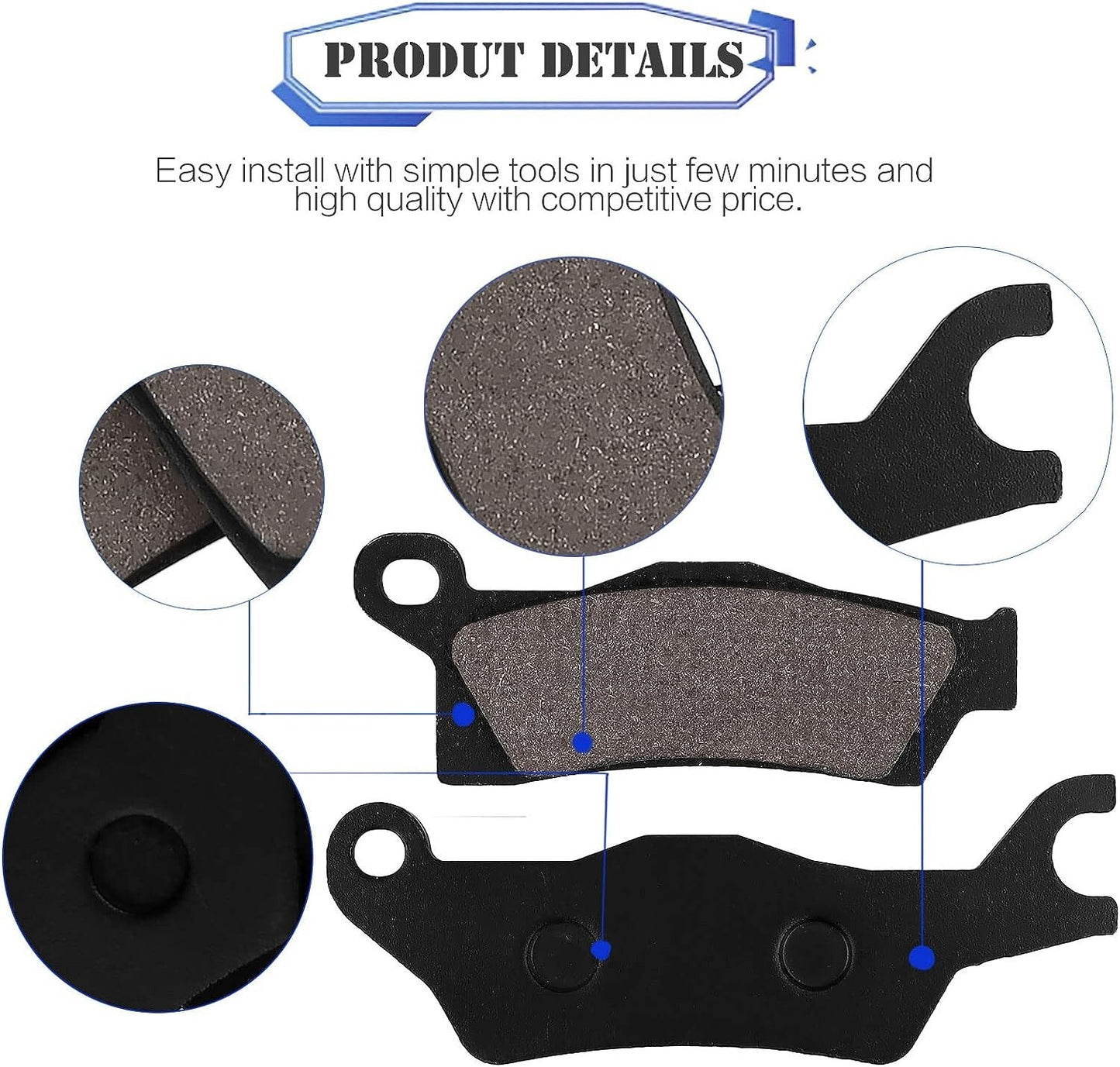 Brake Pad for Can-Am Outlander 800 R 4x4 STD Max 450 800 EFI STD Renegade 500