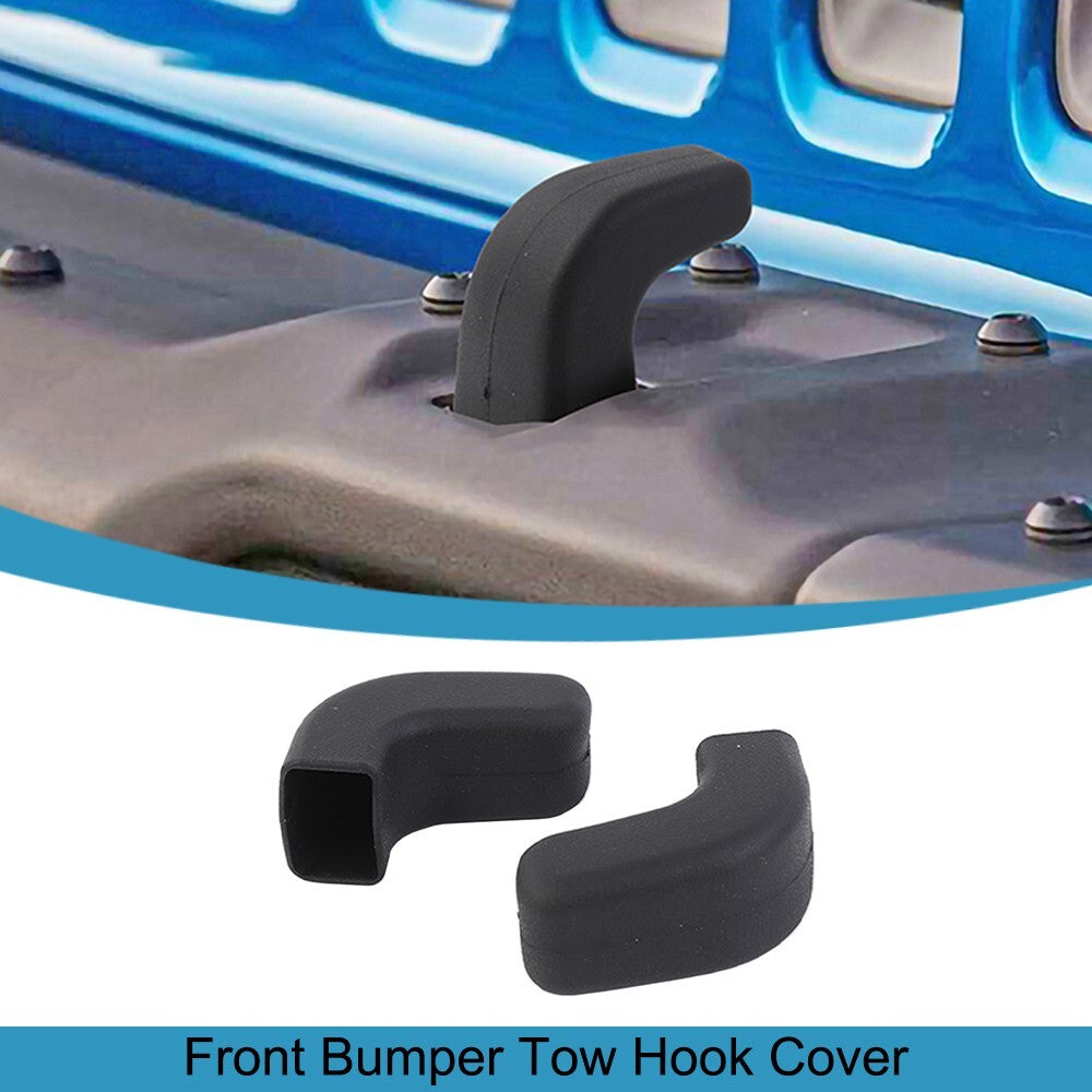 Black TPE Front Bumper Trailer Hook Protection Cover for Jeep for Wrangler JK JL JT