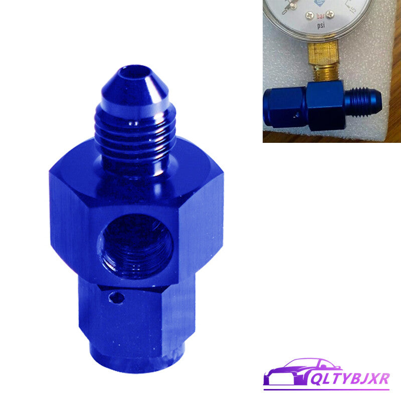 4AN Straight Fitting Adapter AN4Male to Female 1/8NPT Gauge Port Fuel Hose Blue
