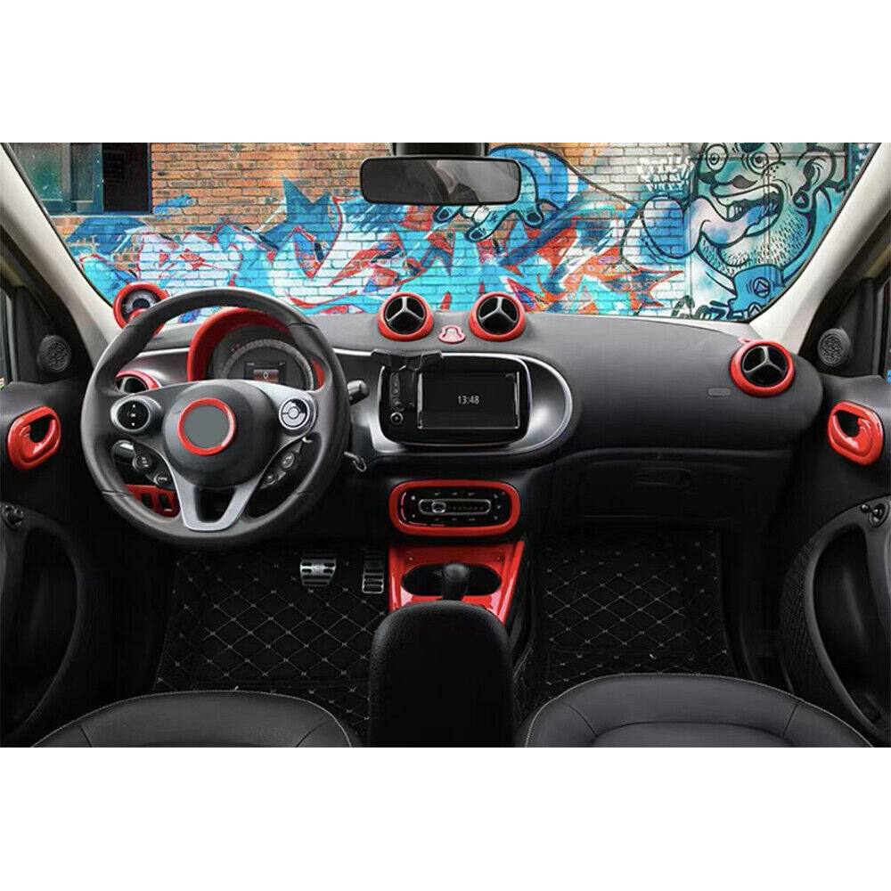 Instrument LR Air Outlet Vent Trim Fit for Mercedes-Benz for SMART 15-18 Bright Red