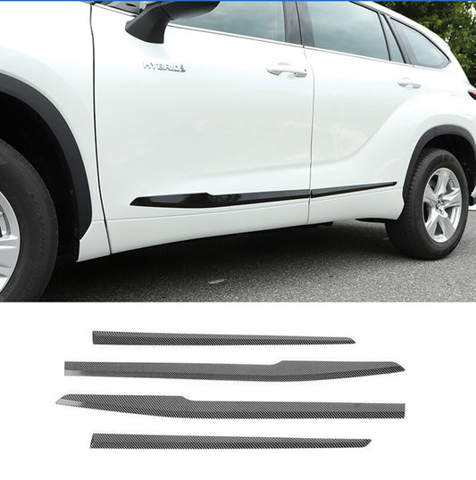 Carbon Fiber Side Door Body Molding Cover Trim for Toyota Highlander 2020-2023