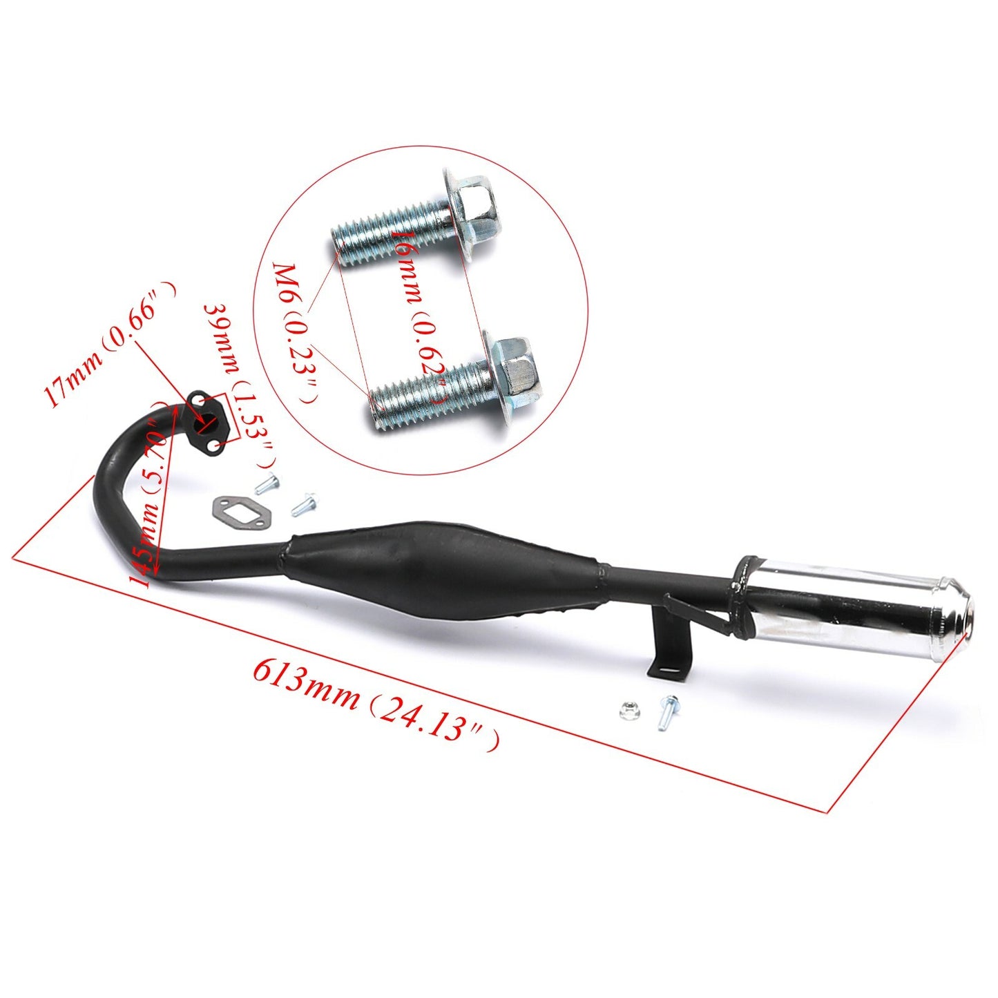 2-stroke 50 49cc exhaust muffler pipe for mini pocket dirt pit bicycle shredder 4A-Terrain vehicle
