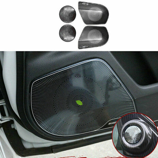 4P Inner Door Speaker Frame Cover Trim Black Titanium For 2016-2021 for Honda for Civic n