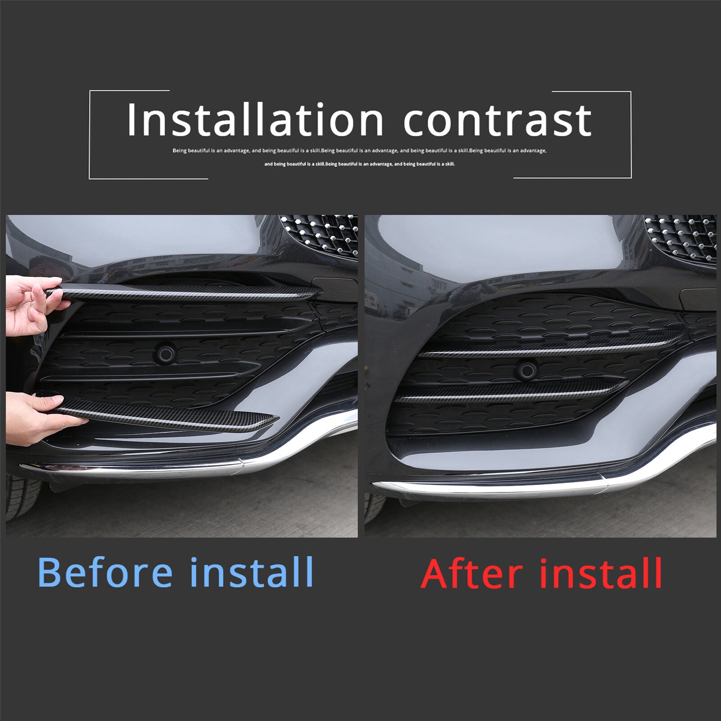 4-piece carbon fiber front fog light cover for GLC X25 3-Class (2020-22-) n
