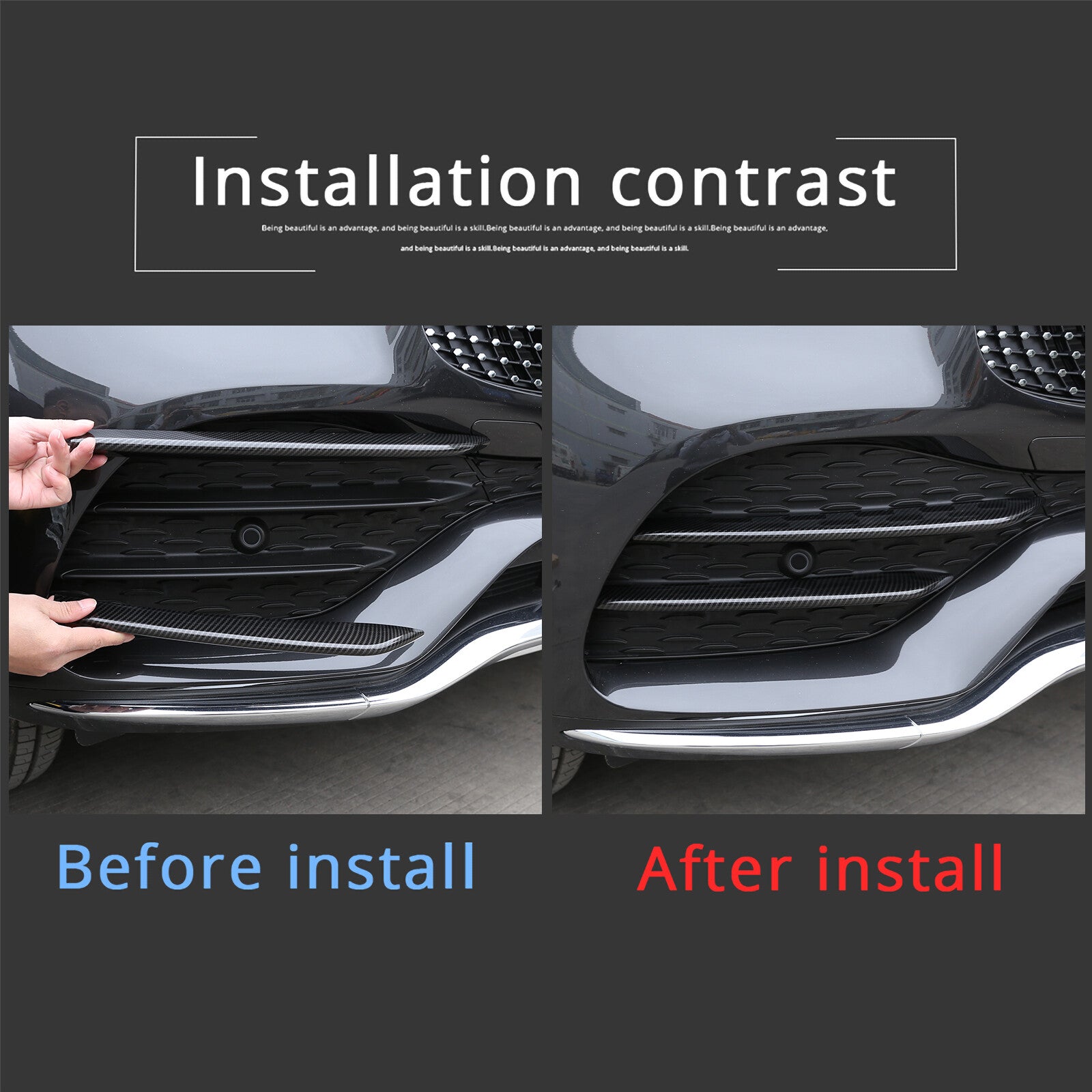 4-piece carbon fiber front fog light cover for GLC X25 3-Class (2020-22-) n