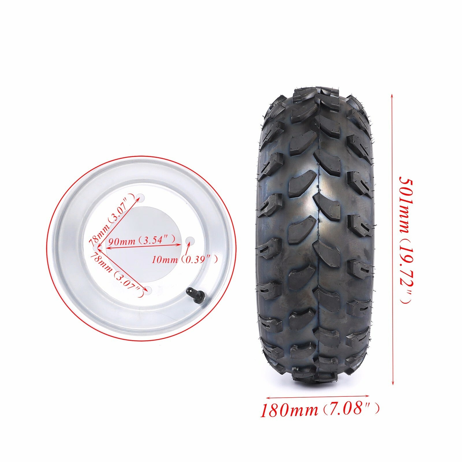 [2] 19x7-8 rims, 8-inch wheels, 4 bolts, rear axle hubs suitable for go-karts, all-terrain vehicles, lawnmowers