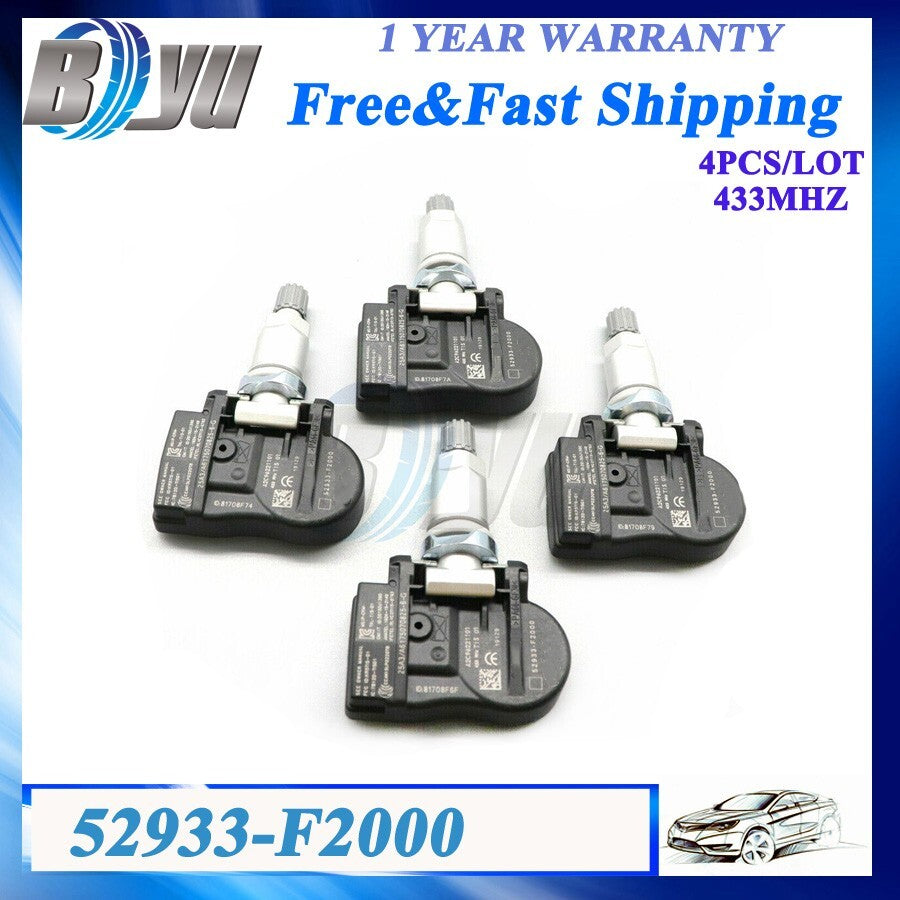 4x TPMS Tire Pressure Sensor 52933-F2000 433MHz for Hyundai for Elantra for Kia Rio