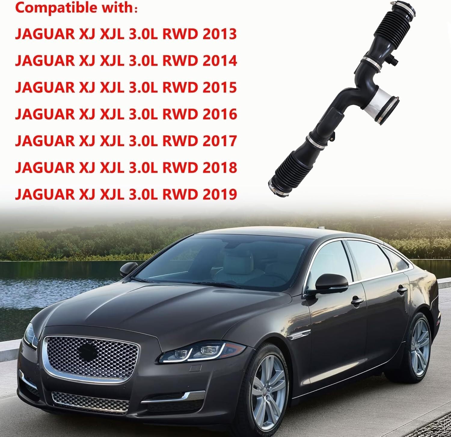 For 2013-2019 for JAGUAR XJ XJL 3.0L RWD C2D17107 AIR INTAKE RESONATOR HOSE TUBE n