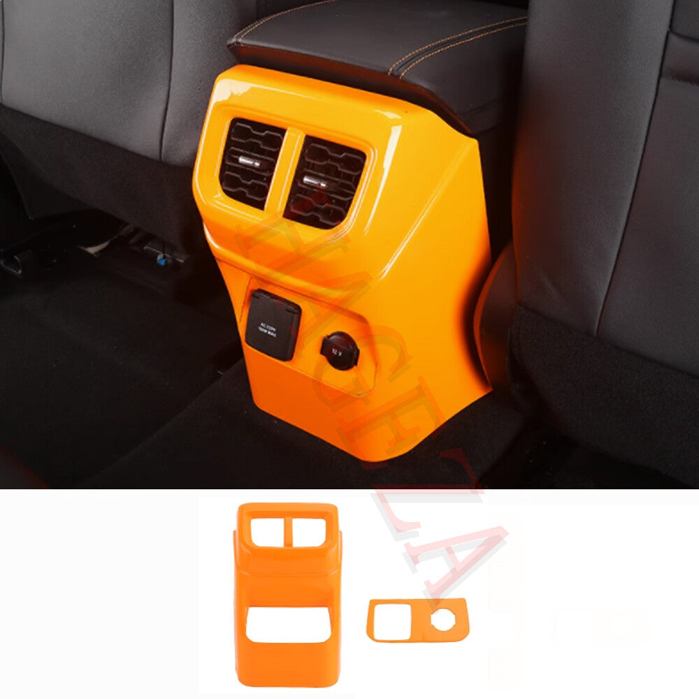 for Ford Ranger 2023-2024 Orange ABS Rear for Seat Air Outlet Anti-Kick Panel Cover