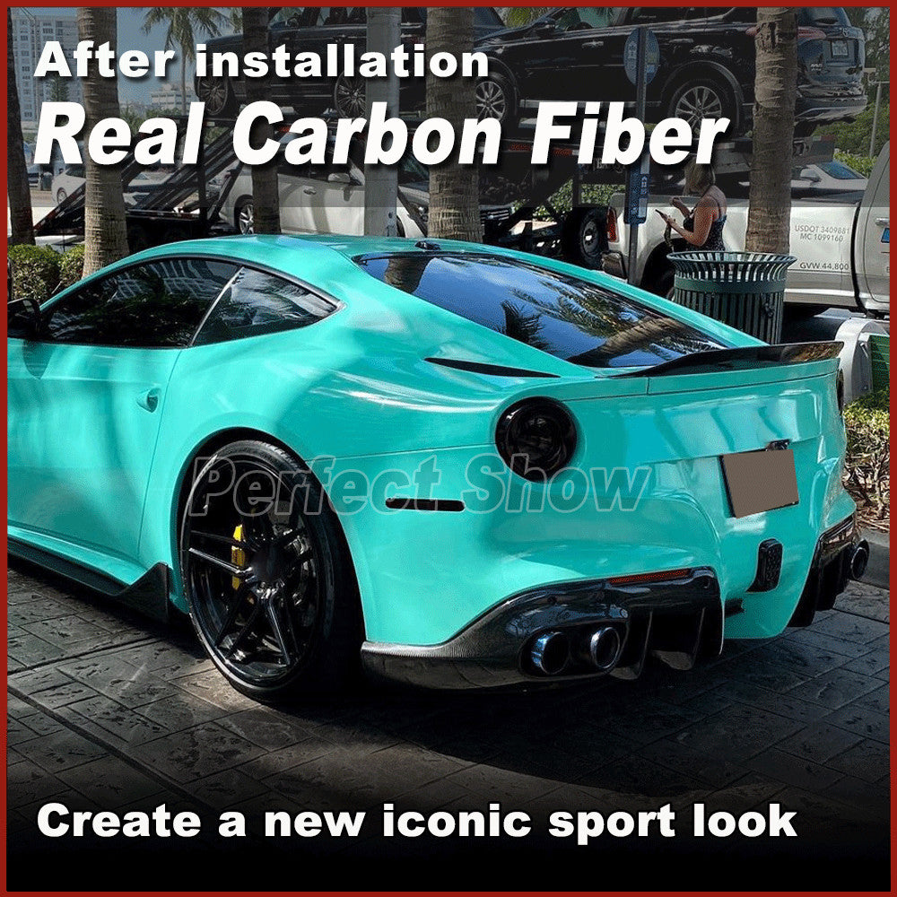 for Ferrari F12 Berlinetta Coupe 2013-2016 Real Carbon Rear Trunk Spoiler Wing