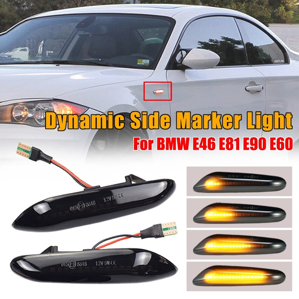 2. Dynamic Sequential LED Side Marker Turn Signal Lights for E90, E92, E82, and E60 n