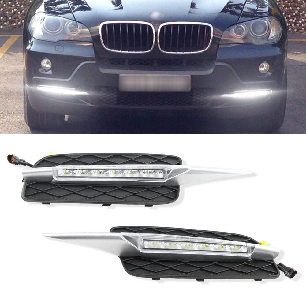 Front Bumper LED DRL Daytime Running Fog Lights for E70 X5 SUV 2007-2009 n
