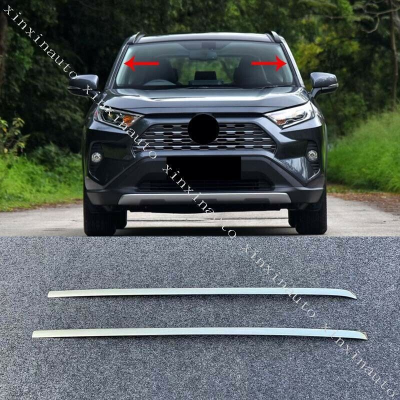 2P for Toyota RAV4 2019-2022 Chrome Front Window WindShield Deflector Trim Cover