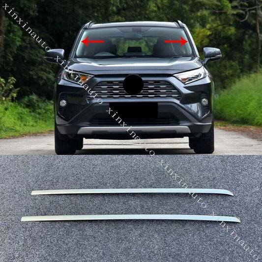 2P for Toyota RAV4 2019-2022 Chrome Front Window WindShield Deflector Trim Cover