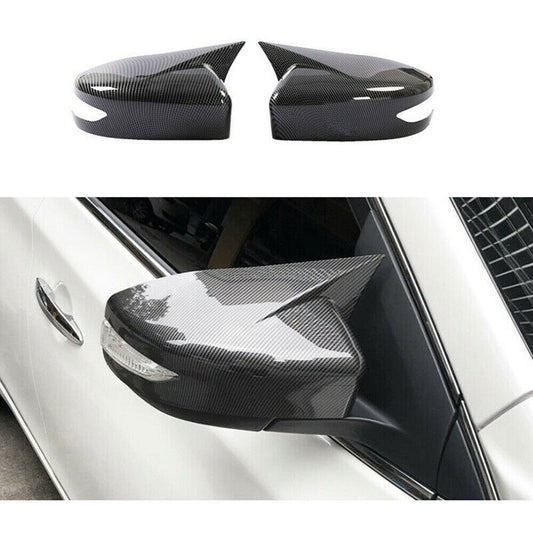 2PC Carbon Fiber Look Door Rear View Mirror Cover Trim for Nissan Altima 13-2018