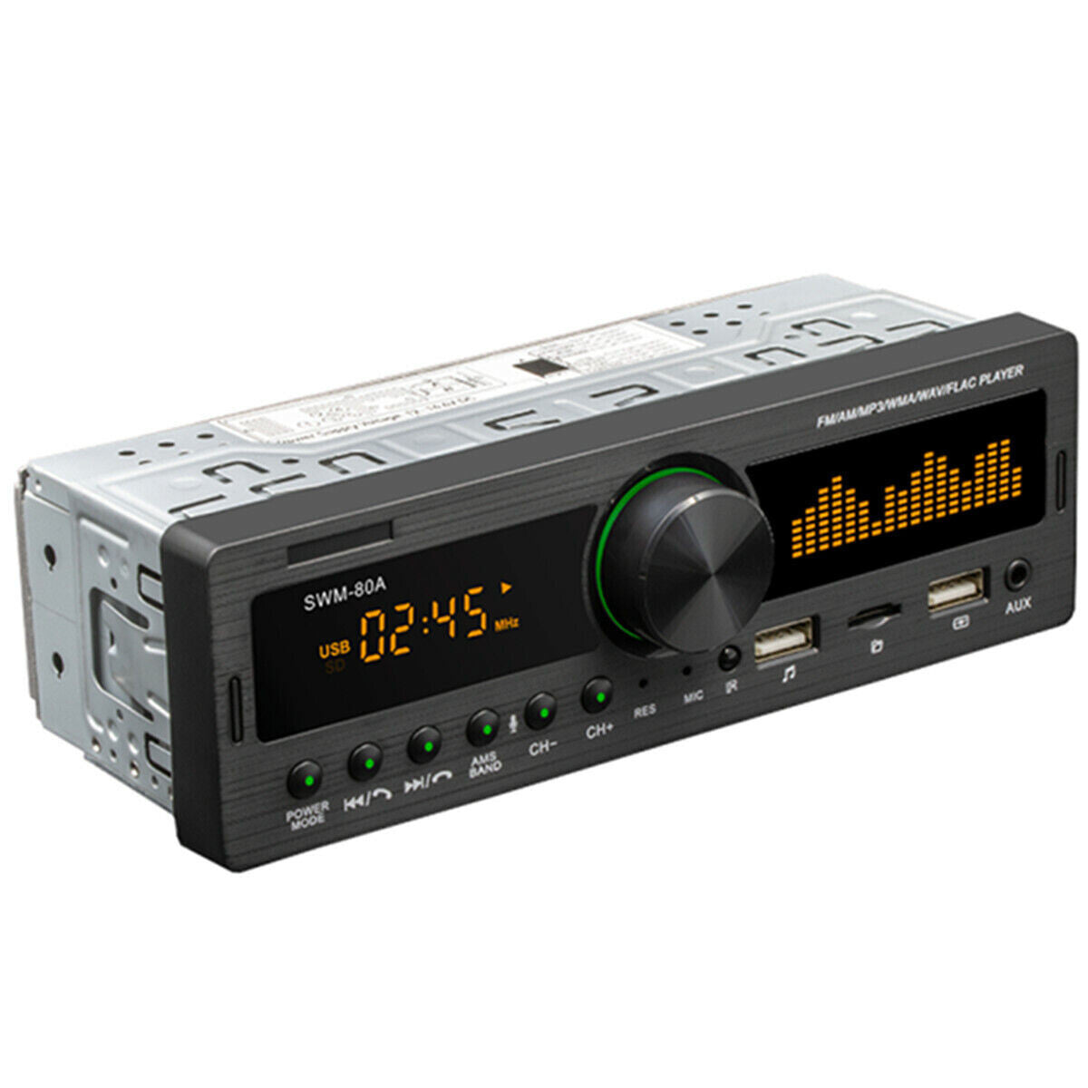 Car stereo radio with built-in Bluetooth hands- modem, FM radio, AUX, USB player - n