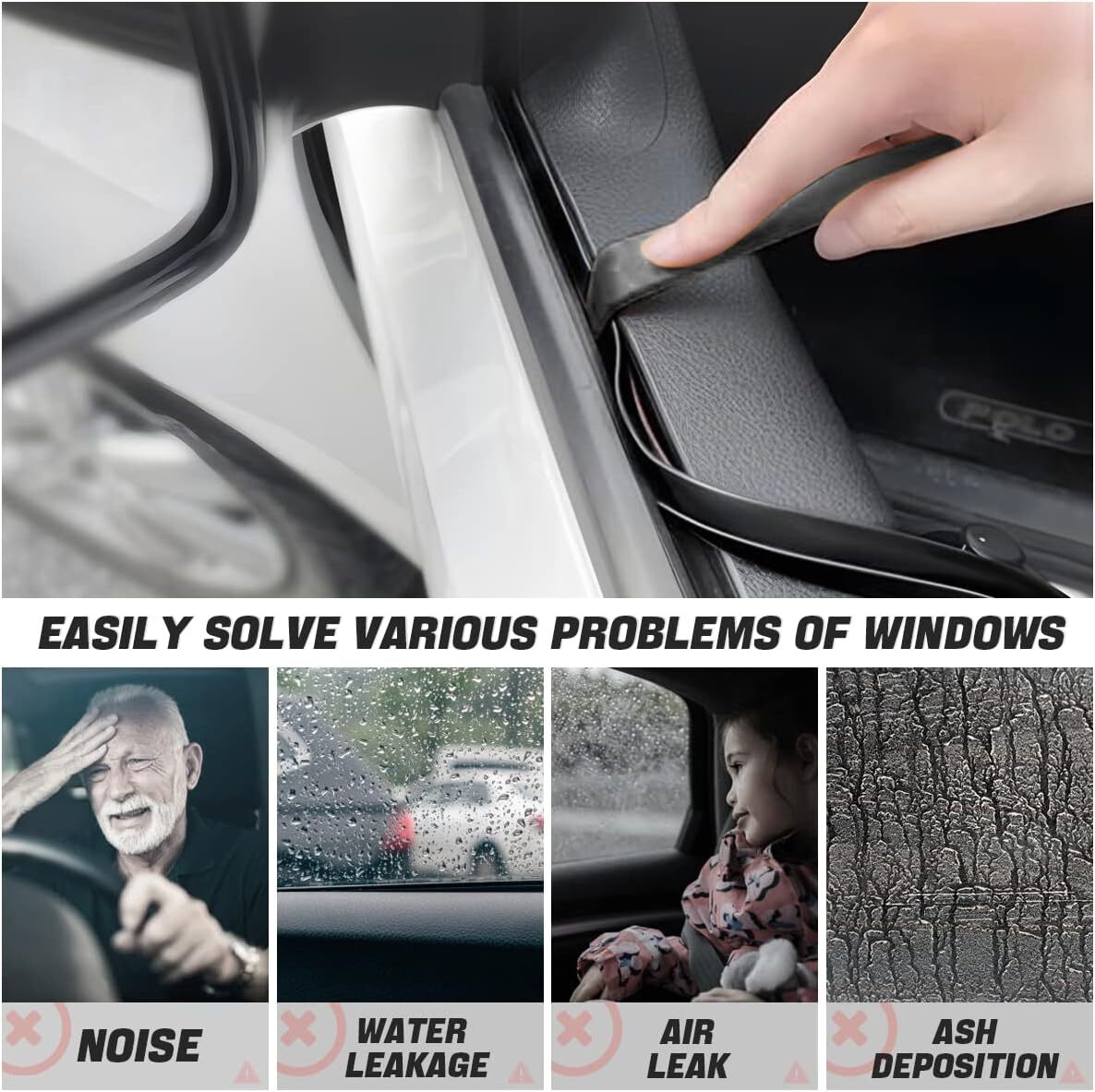 for Toyota 6.6ft V Shape Car Side Window Trim Edge Moulding Rubber Sealing Strip