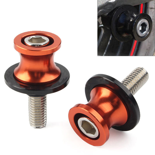 2¢ªCNC Schwingenspulen Slider Stand Schrauben 8MM f¨¹r for KAWASAKI ZX6R 12-21 Orange