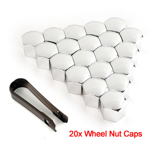 Universal Vehicle Chrome Wheel Nut Bolt Caps Hub Screws Cover 20x 21mm Car Parts Q