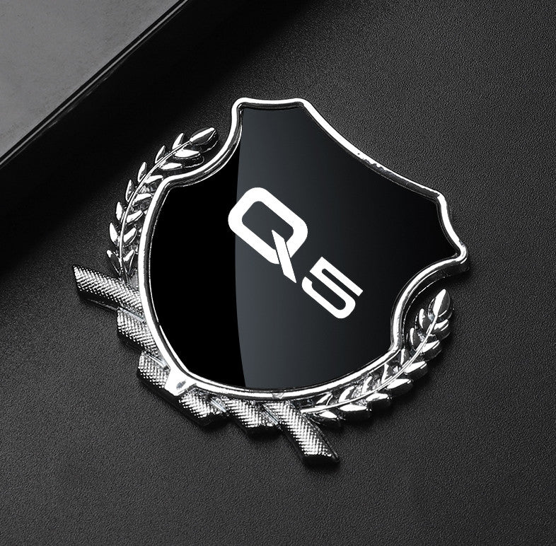 Black leather horseshoe buckle accessory for Audi A1 car keychain/key ring.
