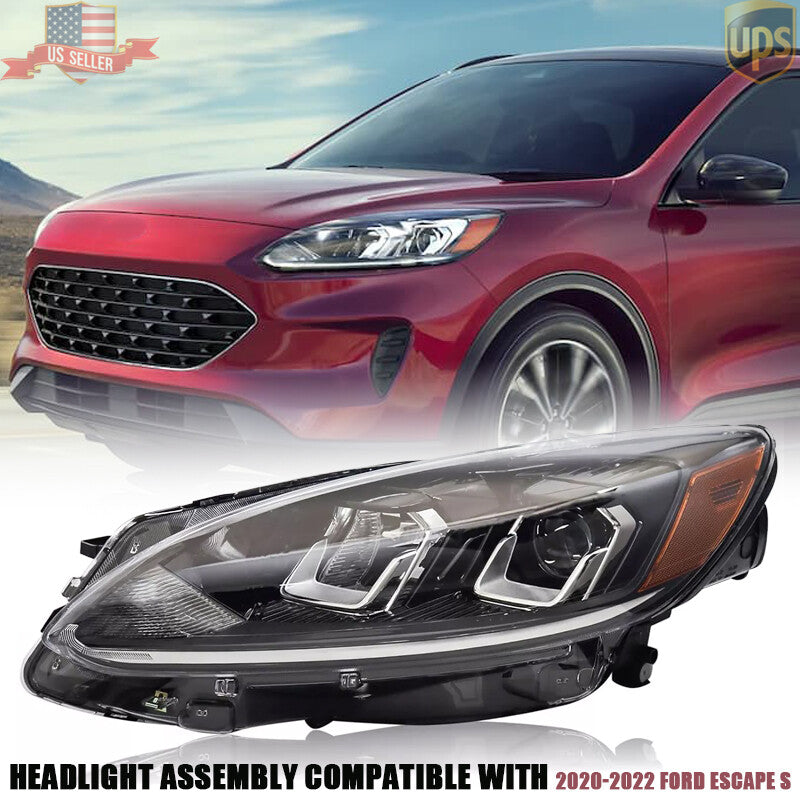 For 2020-2022 for Ford Escape Halogen Headlight Assy w/Bulb LJ6Z13008B Left Driver