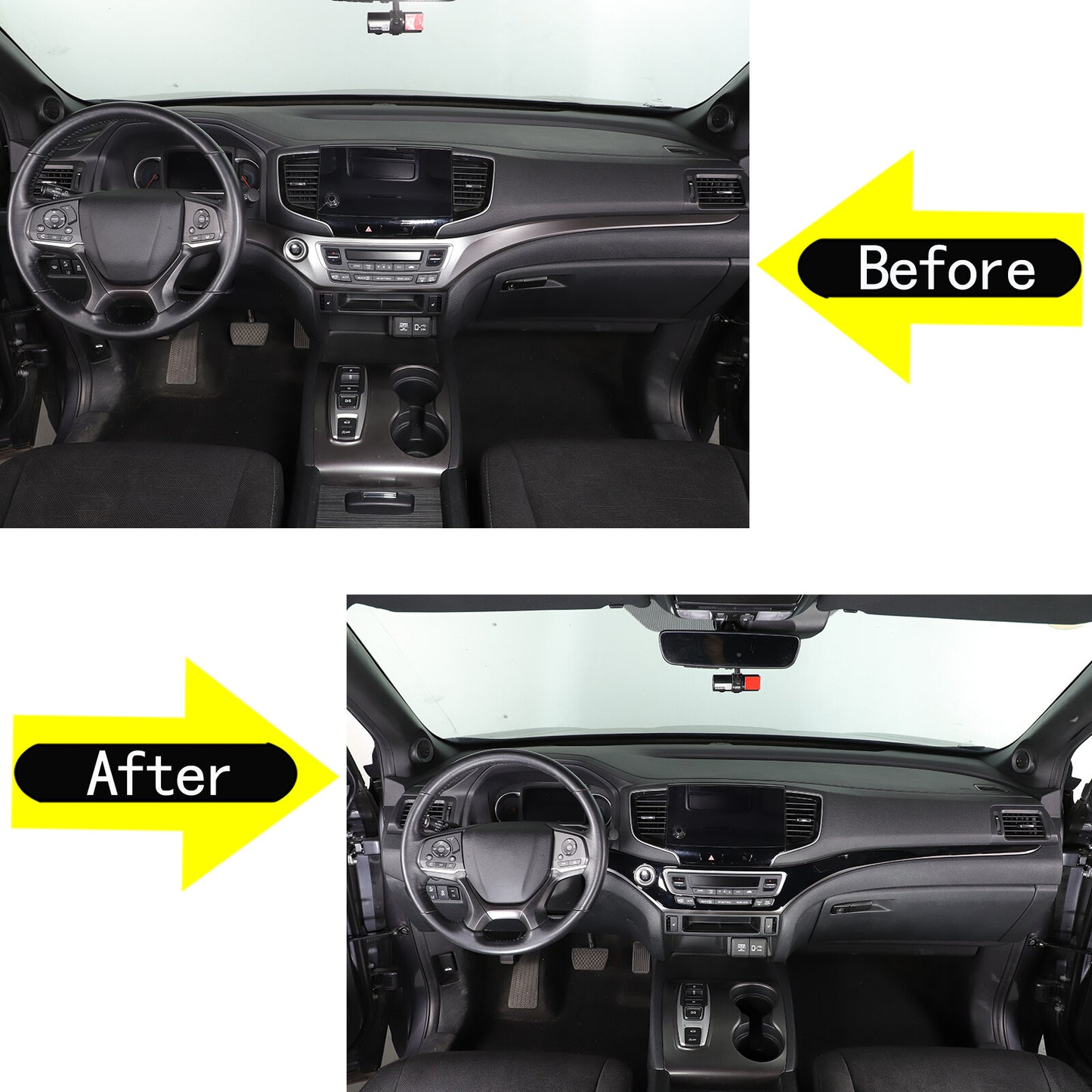 Gloss black dashboard panel cover trim for Honda Ridgeline Passport Pilot 16-22- n