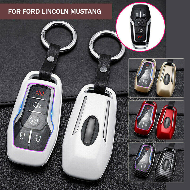 Leather car keychain, keychain ring, bag with zipper, for Mazda - v