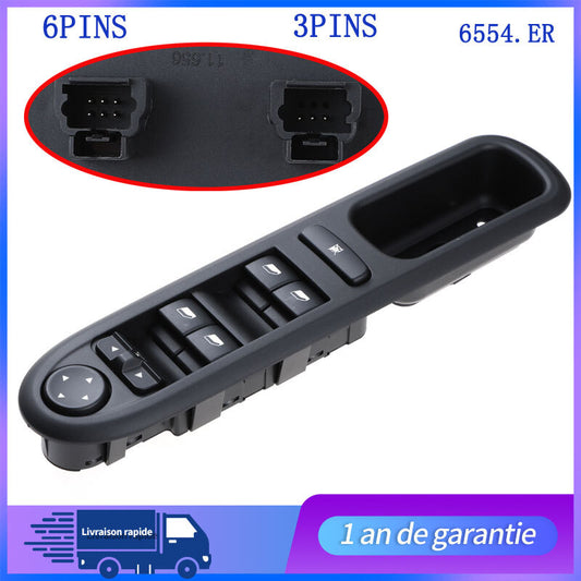 Pour for Peugeot 407 04-11 COMMANDE LEVE VITRE BOUTON 9 PIN 6554.ER 6554ER