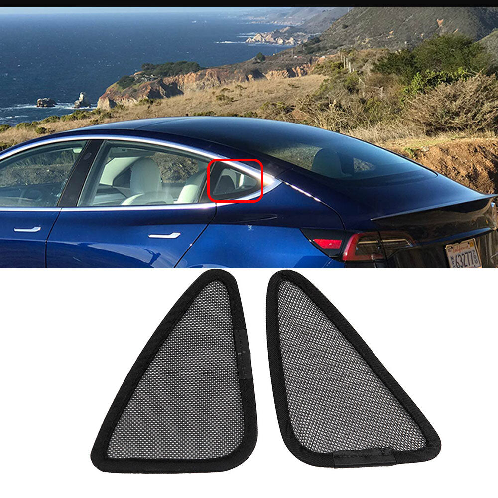 2-Pack Car Triangular Window Sunshade Nets Suitable for Model 3 (2017-2022) n