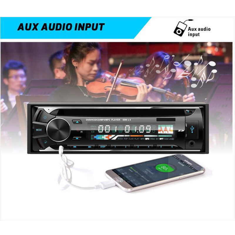 Single DIN Car Stereo CD/DVD Player with Bluetooth Audio MP3/USB/Aux Radio Receiver n