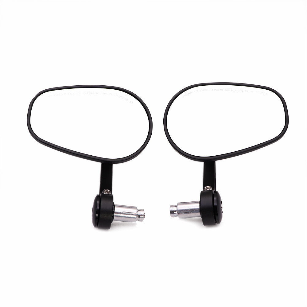 7/8 22mm Black CNC Handle Bar End Oval Side Rearview Mirror for Honda for Yamaha Q