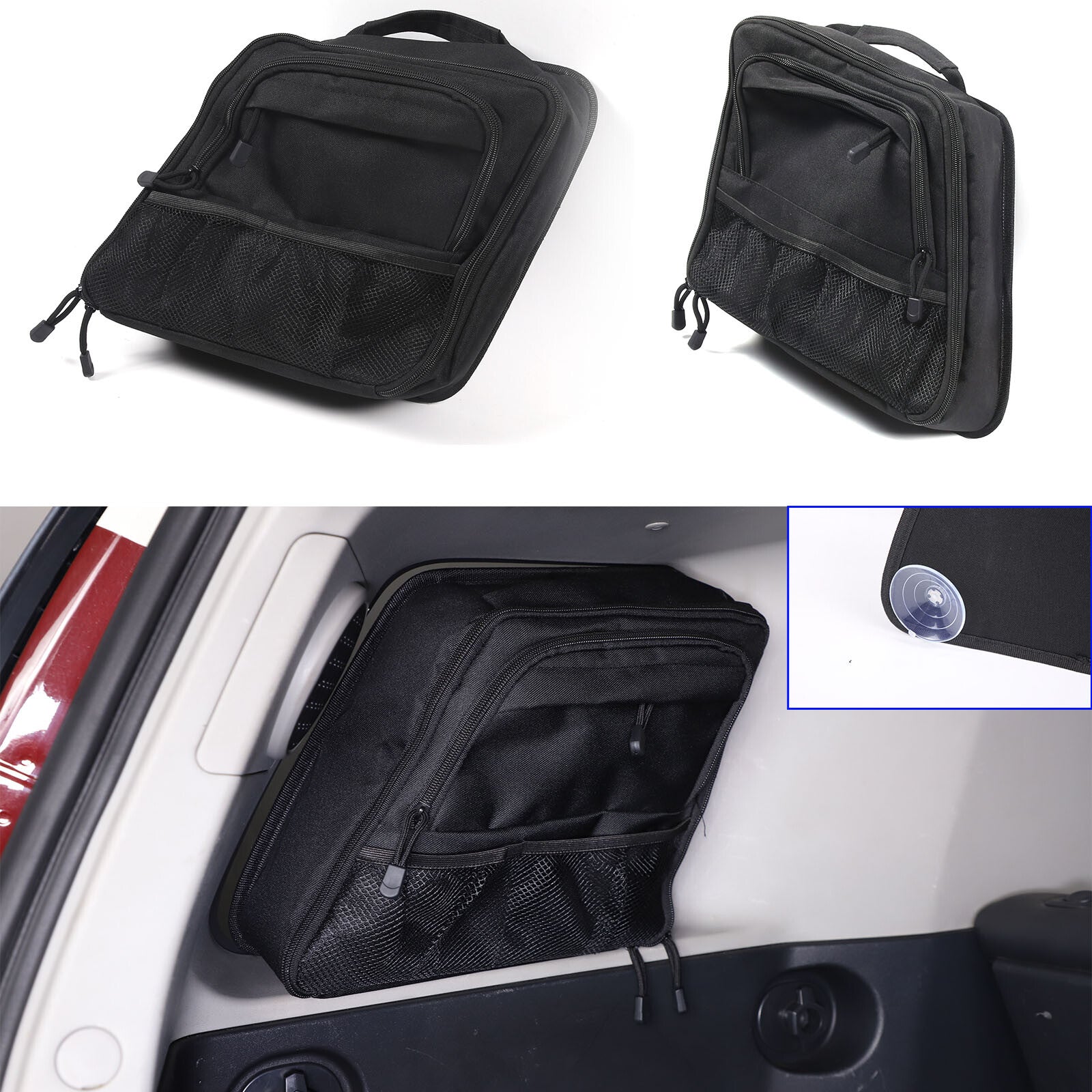 2-Piece Rear Door Window Mounted Side Storage Bags for FJ Cruiser 2007 - 2021 n