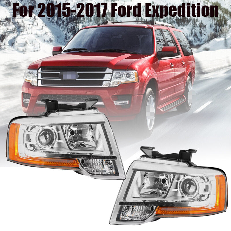 Chrome Projector Headlight For 2015-2017 Expedition Driver Passenger Side n