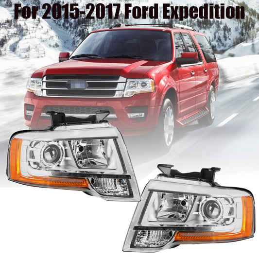 Chrome Projector Headlight For 2015-2017 Expedition Driver Passenger Side n