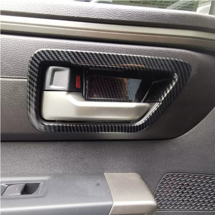For Tundra 2022 2023 Carbon Fiber Inner Door Handle Bowl Cover Trim 4pcs v