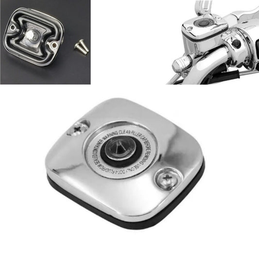 Chrome Brake Fluid Cap Master Cylinder Cover for Harley Touring Softail Dyna