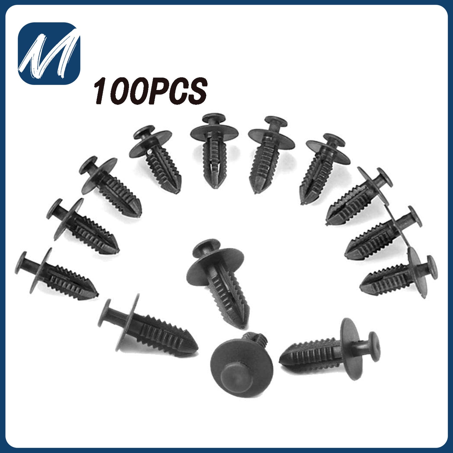 100-piece pack 1249900492 Mudguard Liner Rivet Push-Type Clip Fixer for Mercedes-Benz Q