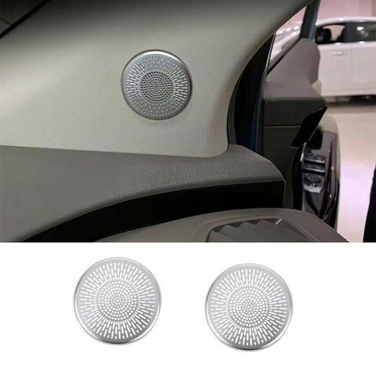 for Kia Carnival 2022-2023 Silver Door Speaker A-Pillar Decoration Cover Trim 2x