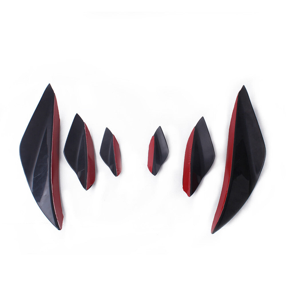 Universal 6PCS Car Front Bumper Lip Spoiler Fins Canards Splitters Chin Diffuser Q